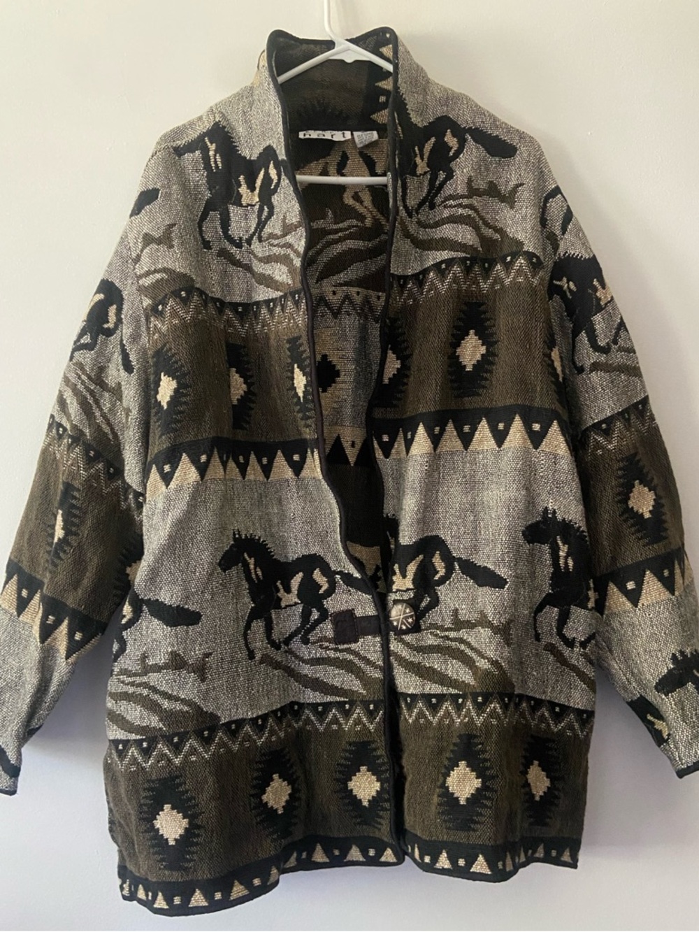 Karen Hart Tapestry Jacket Blazer Button Detail Equestrian Western Plus Sz 2X